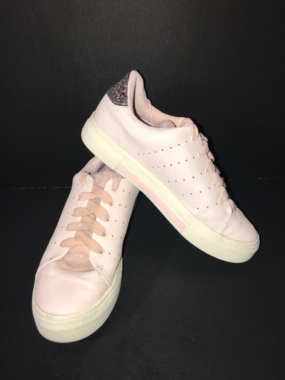 Dolce Vita Glitter Faux Fur Sneaker Girls Pink Size 4